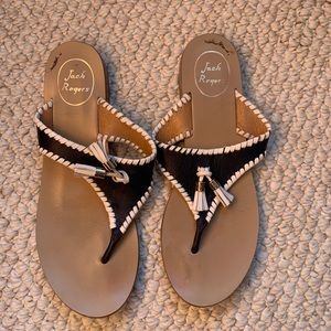 Navy Blue & White Jack Rogers Sandals